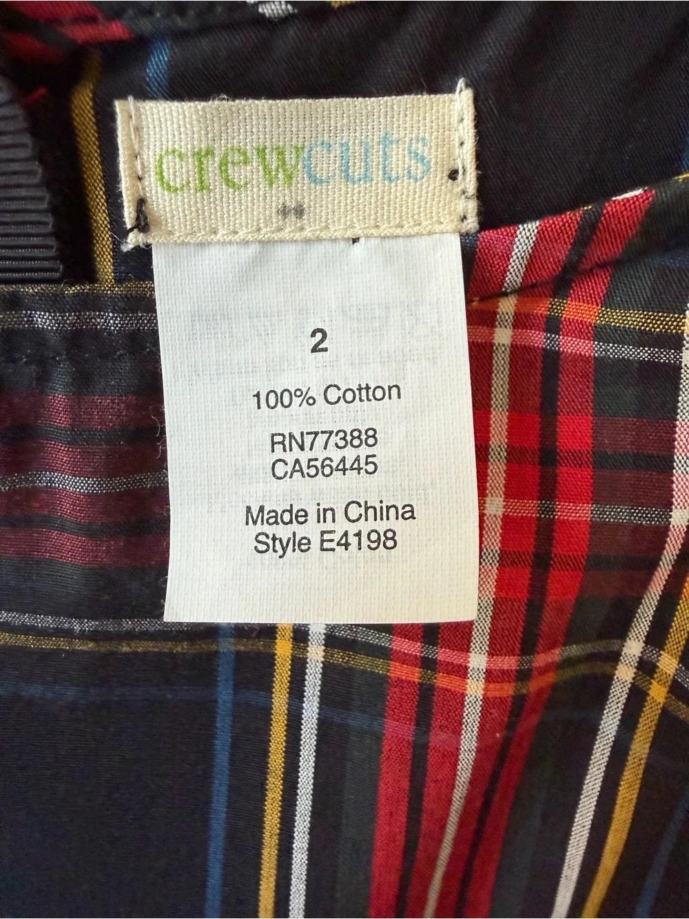 Crewcuts Black and Red Plaid Velvet Sash Dress